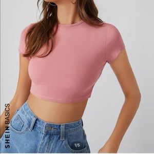SHEIN Pink Crop Top Tee Shirt XS